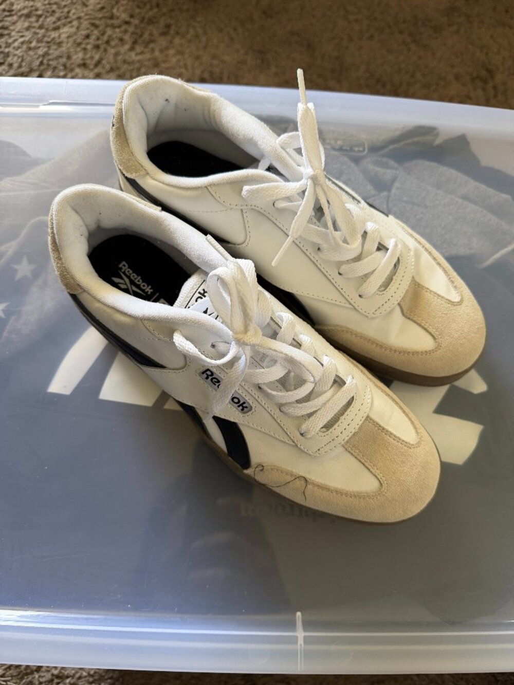 Reebok White Black Cream Classic Sneakers